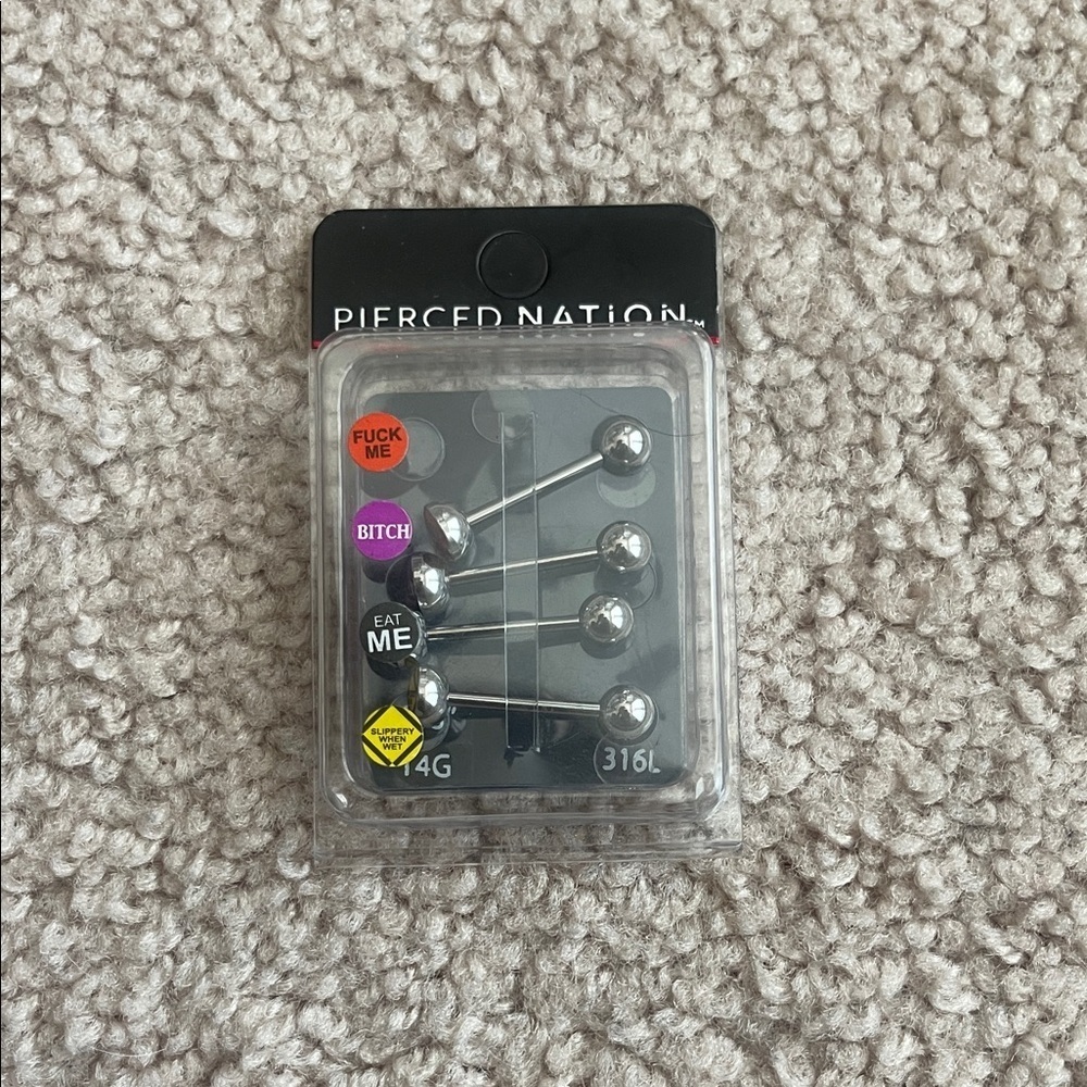 nwt pierced nation racy tongue rings